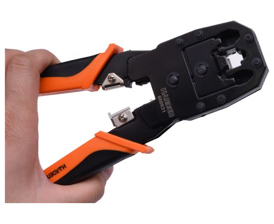 Пресс-клещи для обжима модульных разъемов Harden 190 мм, на RJ45, RJ11, RJ12 660631 – изображение 3