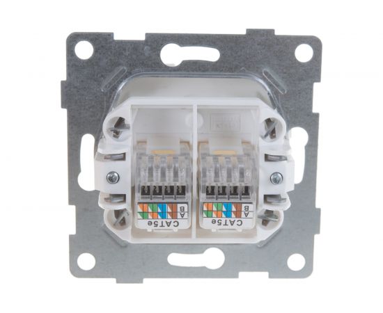 Механизм компьютерной и телефонной розетки GUSI ELECTRIC Bravo RJ45, RJ12, СУ, белый С10КТ-001 – изображение 5