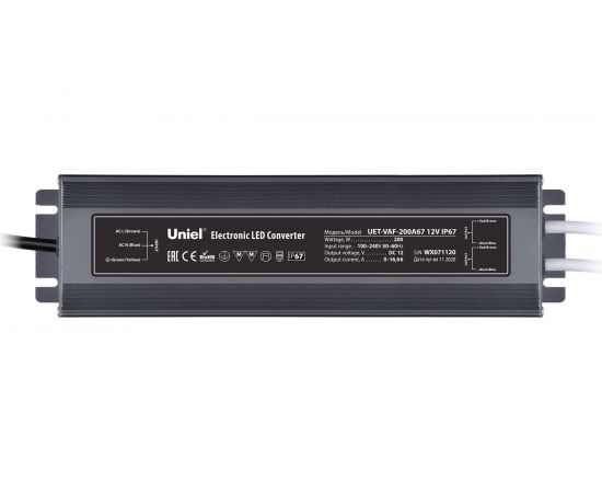 Блок питания Uniel 200A67 12V IP67 2 выхода UET-VAF UL-00007579 – изображение 8