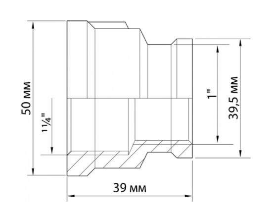 Переходная муфта VRT 1 1/4""-1"", внутренняя/внутренняя, никель 1908-003225 505336 – изображение 9