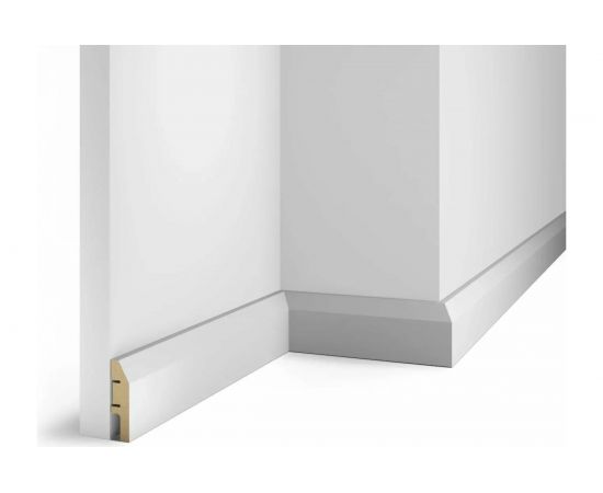 Плинтус COSCA DECOR AP04 под покраску, белый, 60x16x2400 мм, МДФ, с пазом СПБ077578 