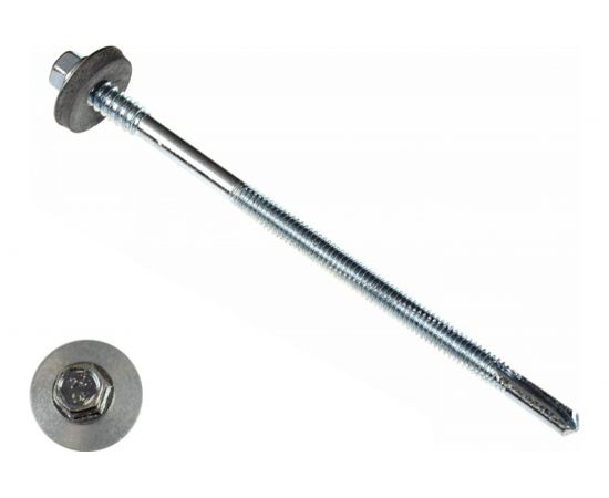 Саморез для сэндвич-панелей КРЕП-КОМП удлинённое сверло 15 мм, 6,3/5,5х120 Kn 50 шт. ссп120мф 