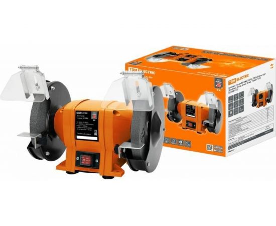 Заточной станок TDM ЗС-350, 350 Вт, 2950 об/мин, круг 200, посад. диам. 16 мм, Рубин SQ1088-0102 