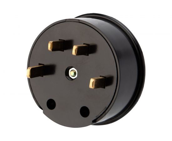 Вилка ВШ для электроплит REXANT 32 А, 380 В, 3Р+РЕ открытой установки черная 11-8927 