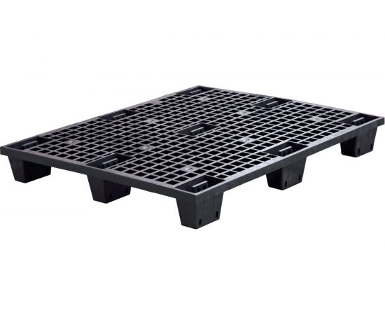 Паллет Тара.ру 1200x1000x140 мм, перфорированный, вкладываемый, на ножках, цв. чёрный 24749 