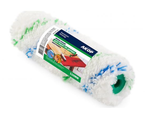 Мини-ролик АКОР Работы по дереву 110 мм, ворс 12 мм 4607044338029 