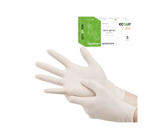 Диагностические смотровые перчатки из латекса EcoLat 2020/S 