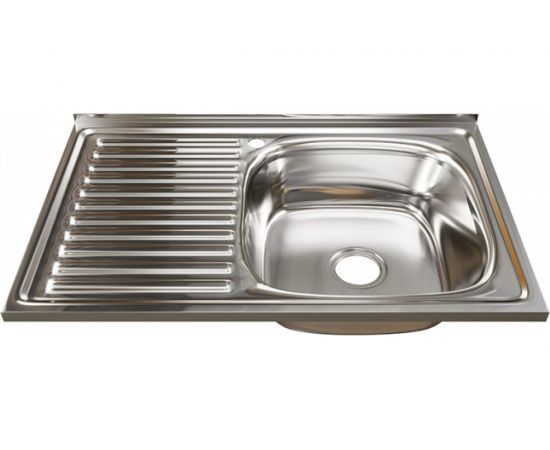 Мойка mixline 50х80х18 см, 0.8, правый выпуск 3 1/2, с сифоном 528178 