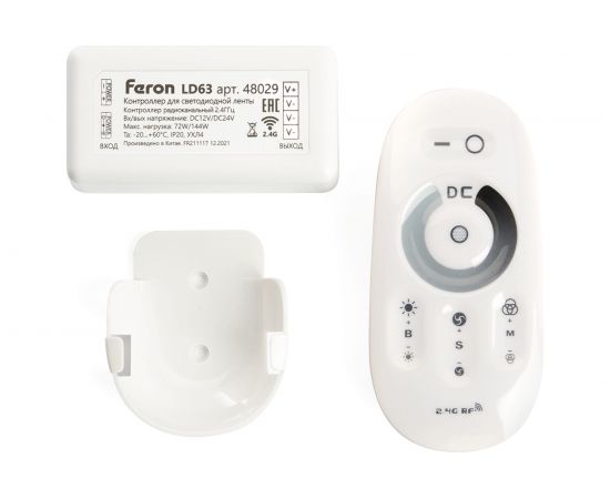 Контроллер диммер для светодиодной ленты FERON с П/У белый, 12-24V, LD62 48029 