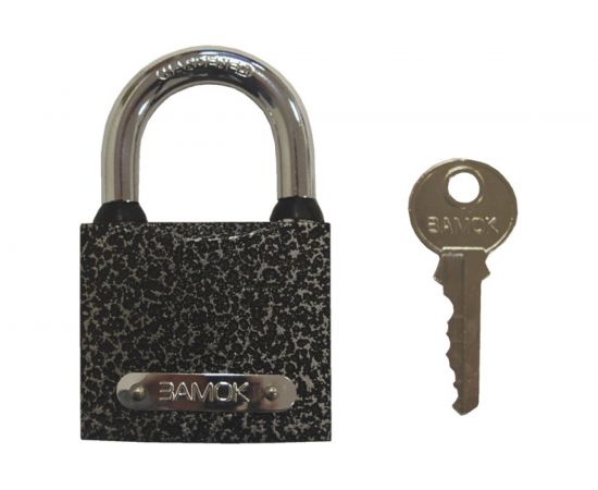 Навесной замок РемоКолор (чугун; 3 ключа; цилиндровый механизм; автоматический; личинка-латунь; 25x40x13 мм; дужка 4 мм) 70-0-925 