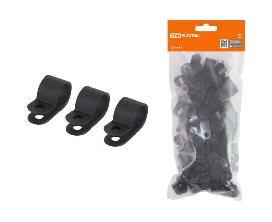 Нейлоновая крепежная скоба TDM СКН-16, черная, 100 шт. SQ0514-0215 – изображение 2