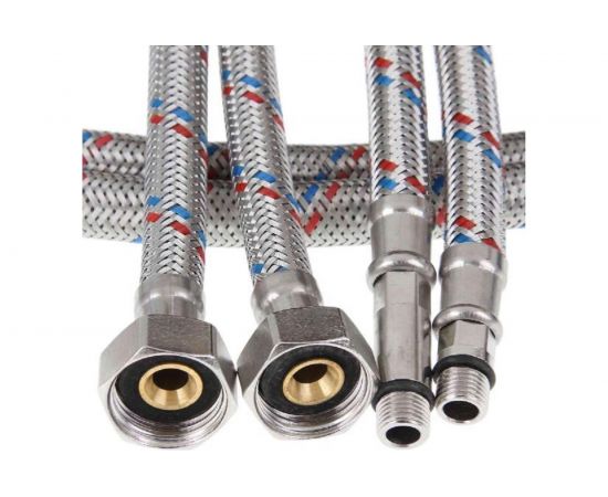 Гибкая подводка для смесителя OUTE пара, 1/2"", М10, гайка-штуцер, 50 см TP57-50 – изображение 2