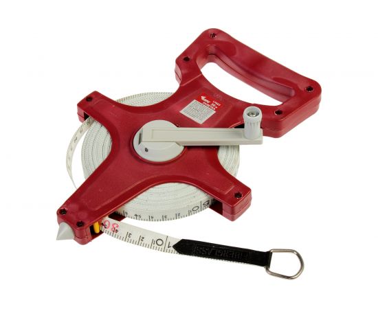 Землемерная рулетка (красный открытый корпус, фибергласовая лента 30 м) КУРС 17663 – изображение 2