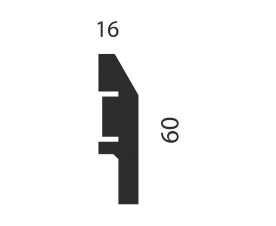 Плинтус COSCA DECOR AP04 под покраску, белый, 60x16x2400 мм, МДФ, с пазом СПБ077578 – изображение 2