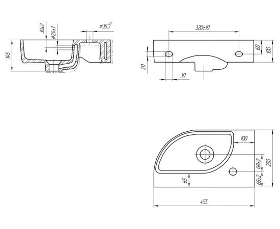 Раковина Cersanit CAMEO 45 левая 63405 – изображение 3