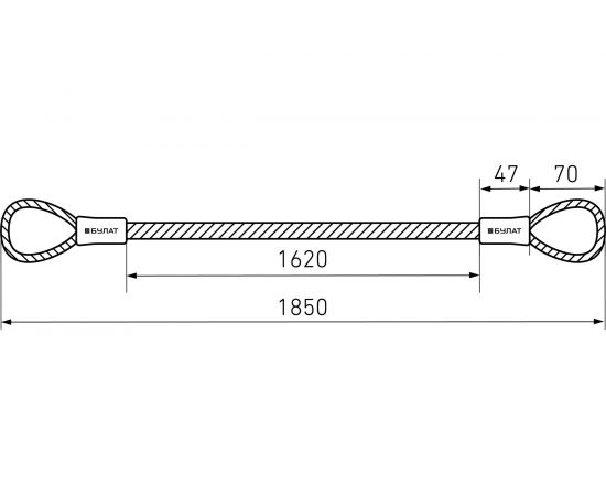 Стальной трос к навесному замку БУЛАТ ТС 422 (12х1800 мм) 14037 – изображение 3