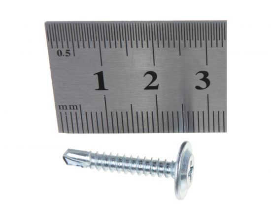 Саморез для металла с прессшайбой ЦКИ 4.2х25, сверлоконечный, Ц, ПРОФИ 48774 – изображение 3