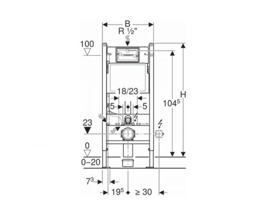 монтажный элемент для подвесного унитаза GEBERIT 111.153.00.1 со смывным бачком Duofix H112 00000046957 – изображение 3