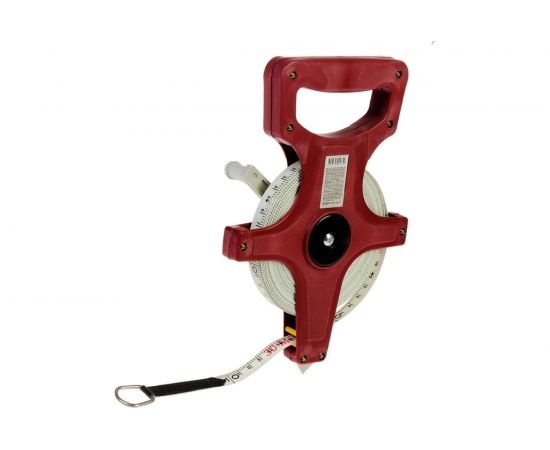 Землемерная рулетка (красный открытый корпус, фибергласовая лента 30 м) КУРС 17663 – изображение 3