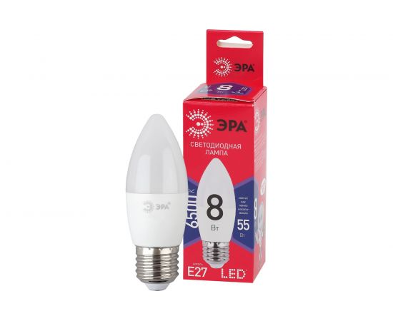 Светодиодная лампа ЭРА LED B35 8W 865 E27 R диод, свеча, 8Вт, холодный, E27 Б0045342 – изображение 3