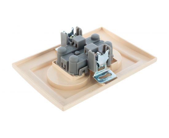 2-местная розетка EKF Минск, СП, без заземления, 10А, с защитной шторкой, бежевый ERR10-102-200 – изображение 3