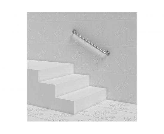Опорный поручень PALITRA TECHNOLOGY прямой, пристенный, тип 3, нержавеющая сталь, D-38 мм 80010-2-N – изображение 3