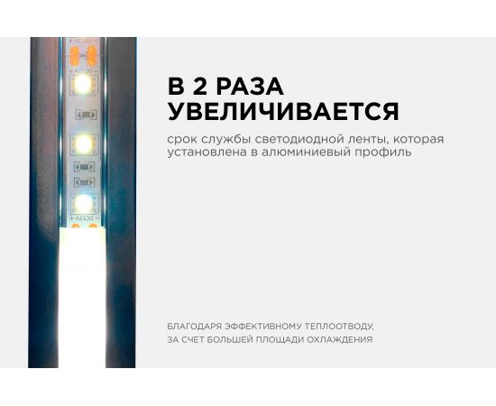 Накладной угловой алюминиевый профиль для ленты Apeyron черный, 1м, ширина ленты до 10мм, комплект 08-07-ЧБ – изображение 4