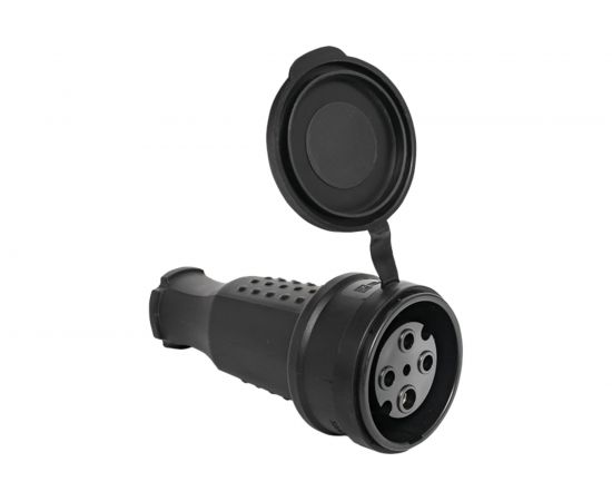 Переносная розетка с защитной крышкой EKF 380В, 3P+PE, 32A, IP44, каучуковая, SQ RPS-022-32-380-44 – изображение 4