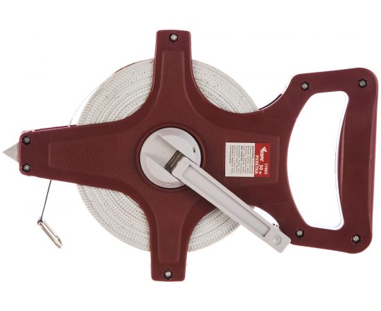 Землемерная рулетка (красный открытый корпус, фибергласовая лента 30 м) КУРС 17663 – изображение 5