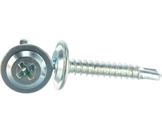 Саморез для металла с прессшайбой ЦКИ 4.2х25, сверлоконечный, Ц, ПРОФИ 48774 – изображение 5