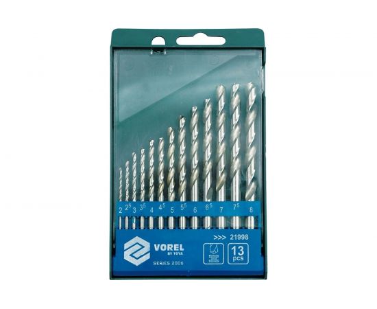 Набор сверл HSS (13 шт; 2-8 мм) VOREL 21998 