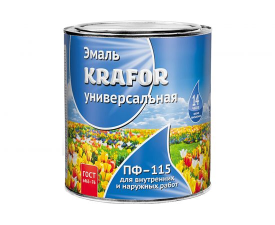 Универсальная эмаль Krafor ПФ-115 желтая 0.8 кг 6 206140 