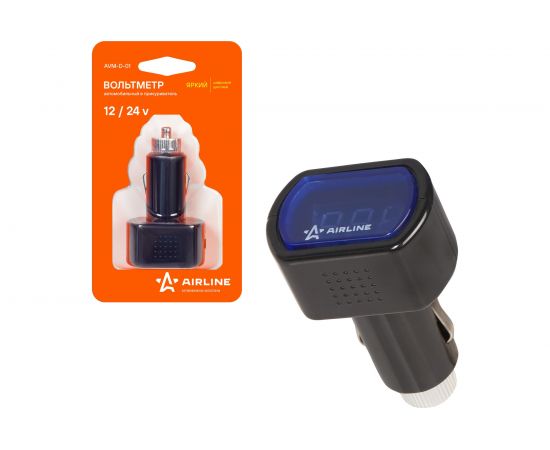 Вольтметр в прикуриватель 12-24В Airline AVM-D-01 
