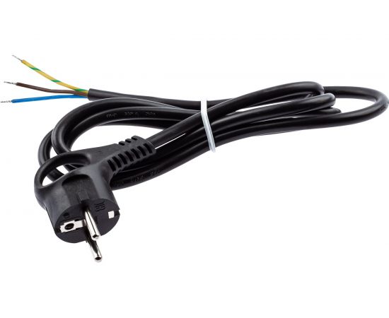 Шнур питания с вилкой ЭРА U3x12mB с заземлением ПВС 3x1 2м черный Б0048699 