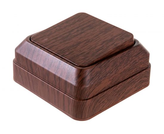 Одноклавишный выключатель Intro Quadro 2-101-10 10А-250В, IP20, открытая установка, венге, Б0053737 