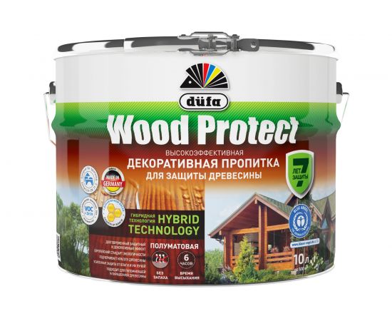 Пропитка для защиты древесины Dufa Wood Protect тик 10 л МП000015771 