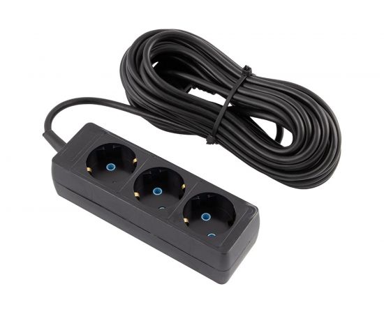 Удлинитель Engy Гранд 10 метров, 3 розетки, с заземлением, черный 186737 