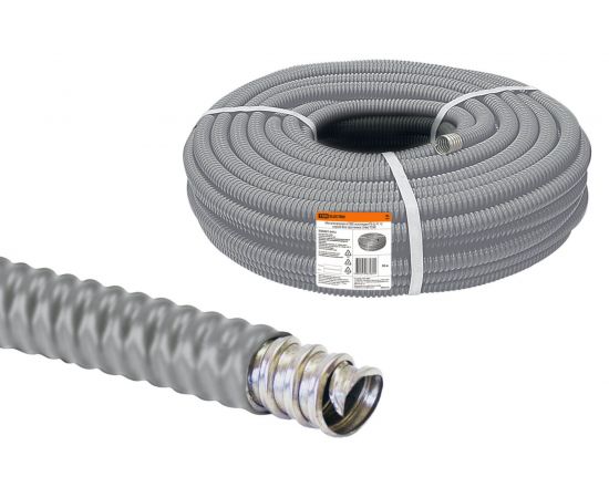 Металлорукав в ПВХ-изоляции TDM РЗ-Ц-П 12 серый, без протяжки, 50м SQ0407-0412 