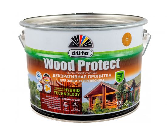Пропитка для защиты древесины Dufa Wood Protect тик 10 л МП000015771 – изображение 2