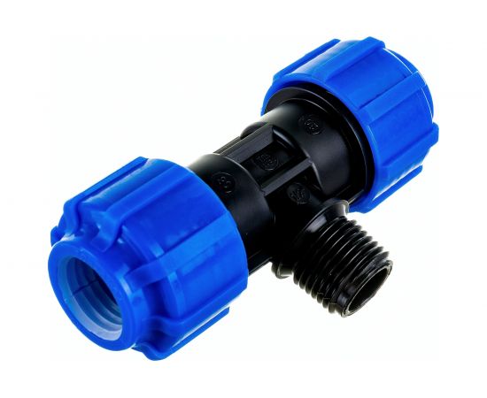 Тройник с наружной резьбой ПОЛИТЭК 20х1/2х20 51201220 – изображение 2