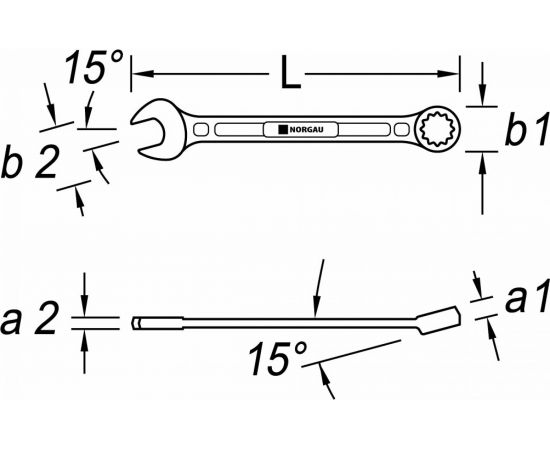 Комбинированный ключ NORGAU 27 мм 060207238 – изображение 2