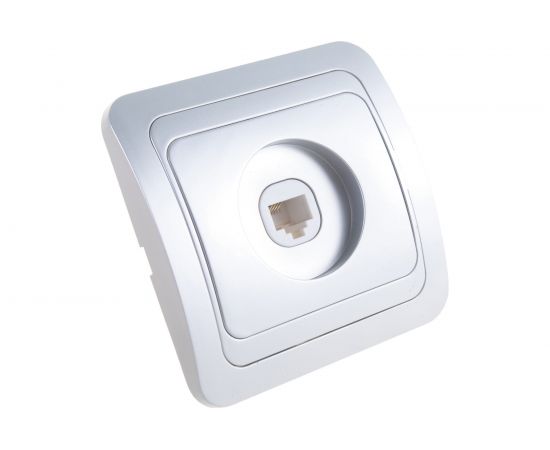 Телефонная розетка Smartbuy 1-местная серебро Марс SBE-02s-S1-PH – изображение 2