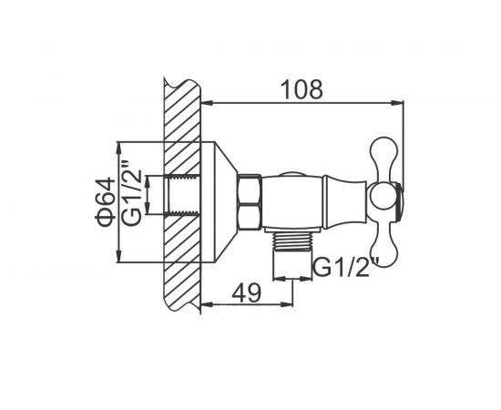 Смеситель для душа LEDEME крест, керамика, силумин L2008 65775 – изображение 2