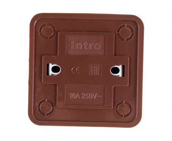 Одноклавишный выключатель Intro Quadro 2-101-10 10А-250В, IP20, открытая установка, венге, Б0053737 – изображение 3