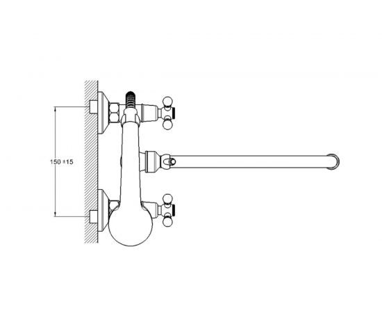 Смеситель для ванны G-lauf с круглым, длинным, поворотным изливом 360°, с душевой лейкой, хром QFR7-A722 – изображение 3