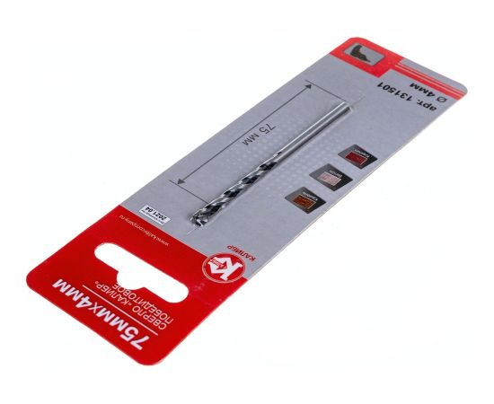 Сверло победитовое (4х75 мм) Калибр 00000024014 – изображение 3