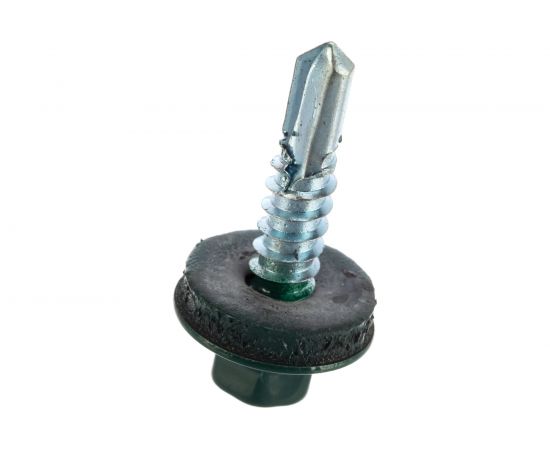 Кровельный саморез Госкреп 5.5х25 мм, RAL 6005, зеленый мох, 250 шт., большой пластиковый контейнер, 1000 мл 2-0017200 – изображение 3