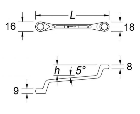 Накидной двусторонний ключ NORGAU 9х11 мм 060307121 – изображение 3