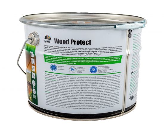 Пропитка для защиты древесины Dufa Wood Protect тик 10 л МП000015771 – изображение 4