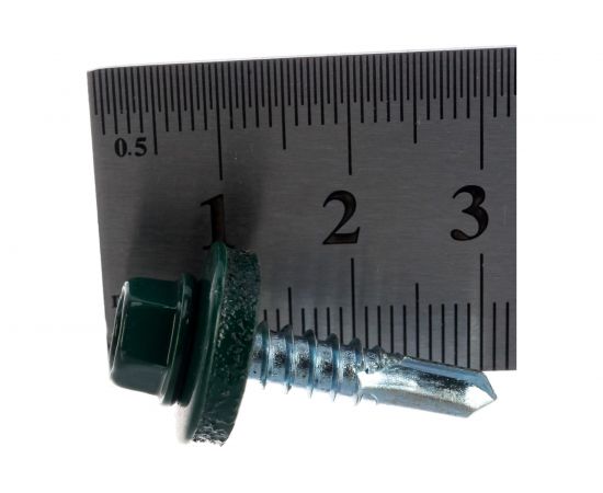 Кровельный саморез Госкреп 5.5х25 мм, RAL 6005, зеленый мох, 250 шт., большой пластиковый контейнер, 1000 мл 2-0017200 – изображение 4